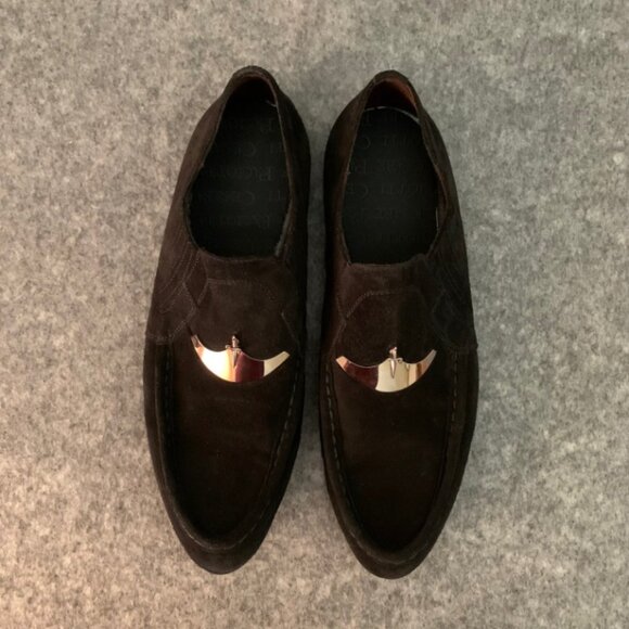 Cesare Paciotti Men's Black Leather Slip On Suede Loafers Shoes - Picture 7 of 12